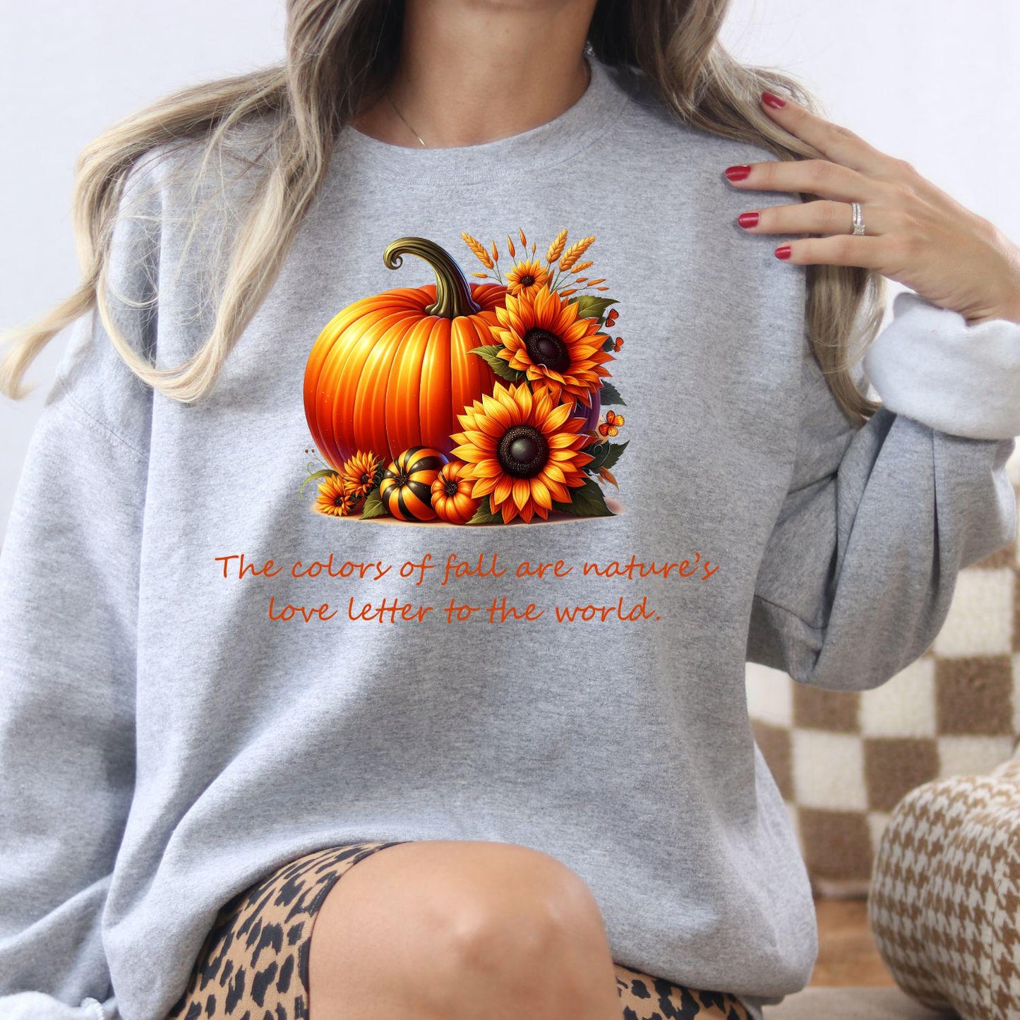 Fall Pumpkin Sunflower Shirt | Cozy Autumn Graphic Tee | DTG Printed Crewneck | Seasonal Harvest Pumpkin Shirt | Fall Outfit Top
