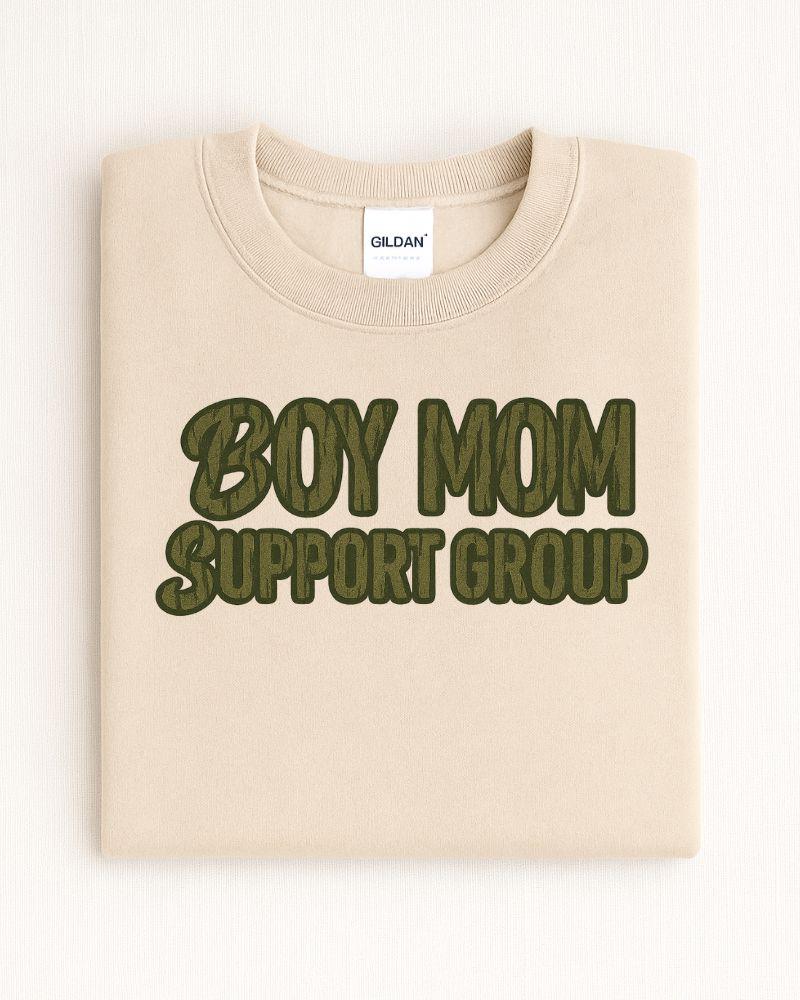 Boy Mom Support Group PNG | Camo Digital Download Shirt Graphic | Rustic Hunting Style Sublimation Design for T-Shirts