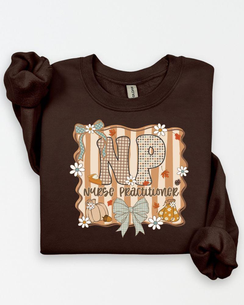 Nurse Practitioner Fall Sweatshirt | NP Crewneck Pullover | Cozy Autumn Nurse Gift for Women, Men & Healthcare Workers