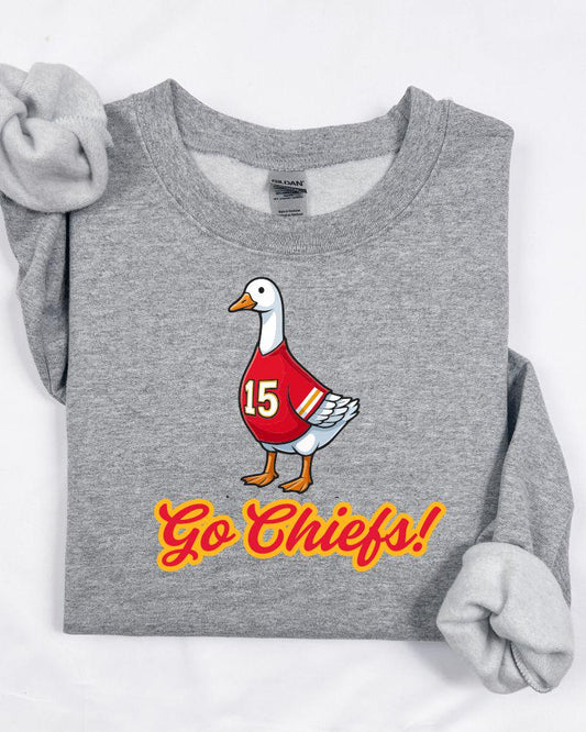 Kansas City Game Day Goose Sweatshirt | Funny Football Fan Crewneck | Unisex Sports Lover Pullover | Tailgate Outfit | Cozy Fall Sweater