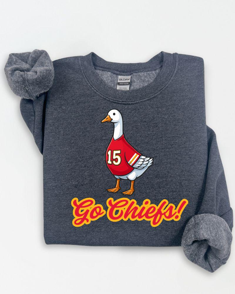 Kansas City Game Day Goose Sweatshirt | Funny Football Fan Crewneck | Unisex Sports Lover Pullover | Tailgate Outfit | Cozy Fall Sweater