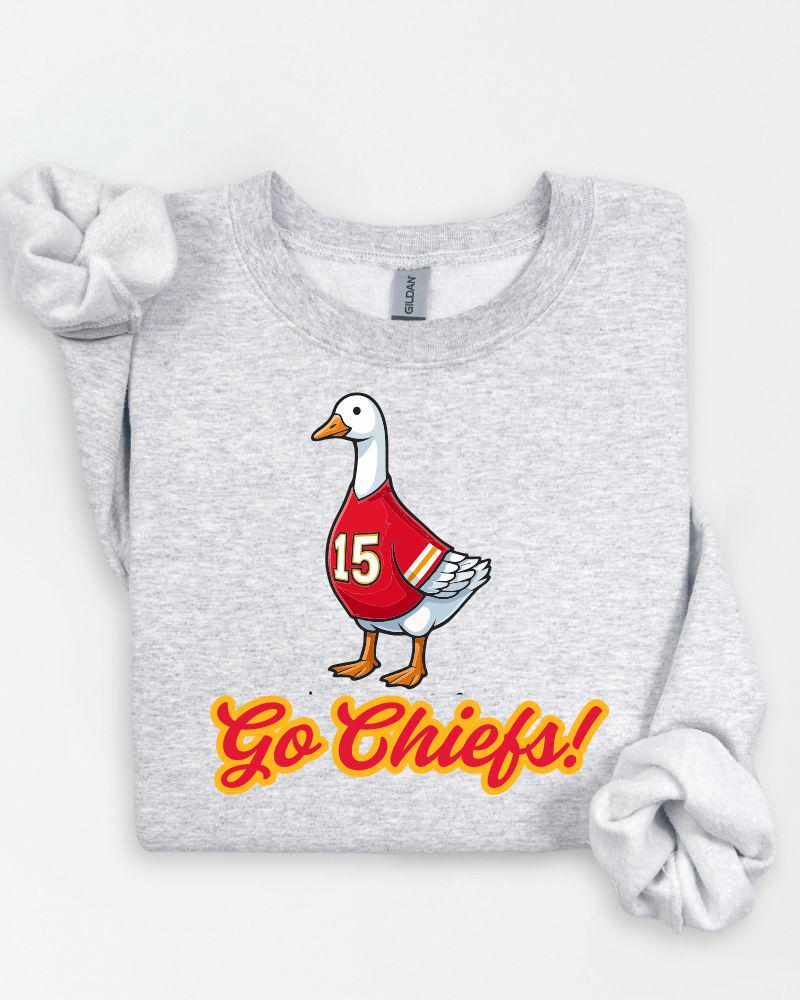 Kansas City Game Day Goose Sweatshirt | Funny Football Fan Crewneck | Unisex Sports Lover Pullover | Tailgate Outfit | Cozy Fall Sweater