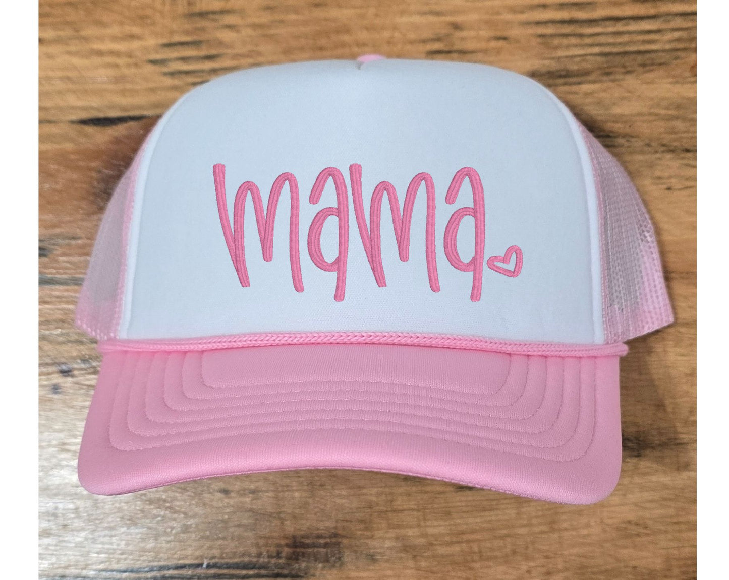 Hand Lettered Mama Hat with Heart Embroidery - Unique Gift for Mom