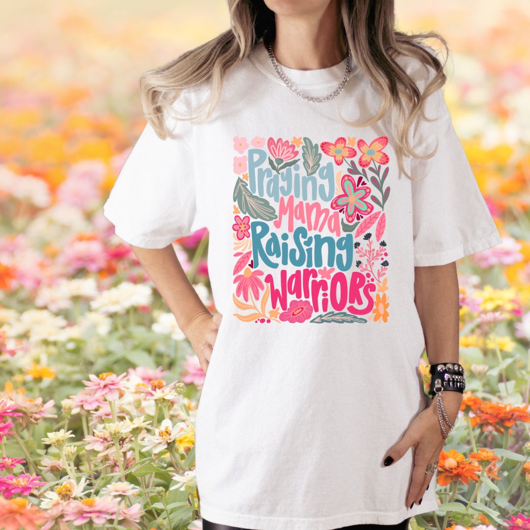 Praying Mama Raising Warrior DTF print shirt