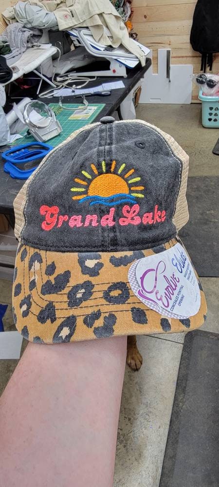 Personalized Lake life ponytail hat,custom hat embroidered