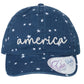 Patriotic custom embroidery America stars ponytail hat, fourth of july hat, let freedom ring, Dad cap, God Bless the USA, American pride